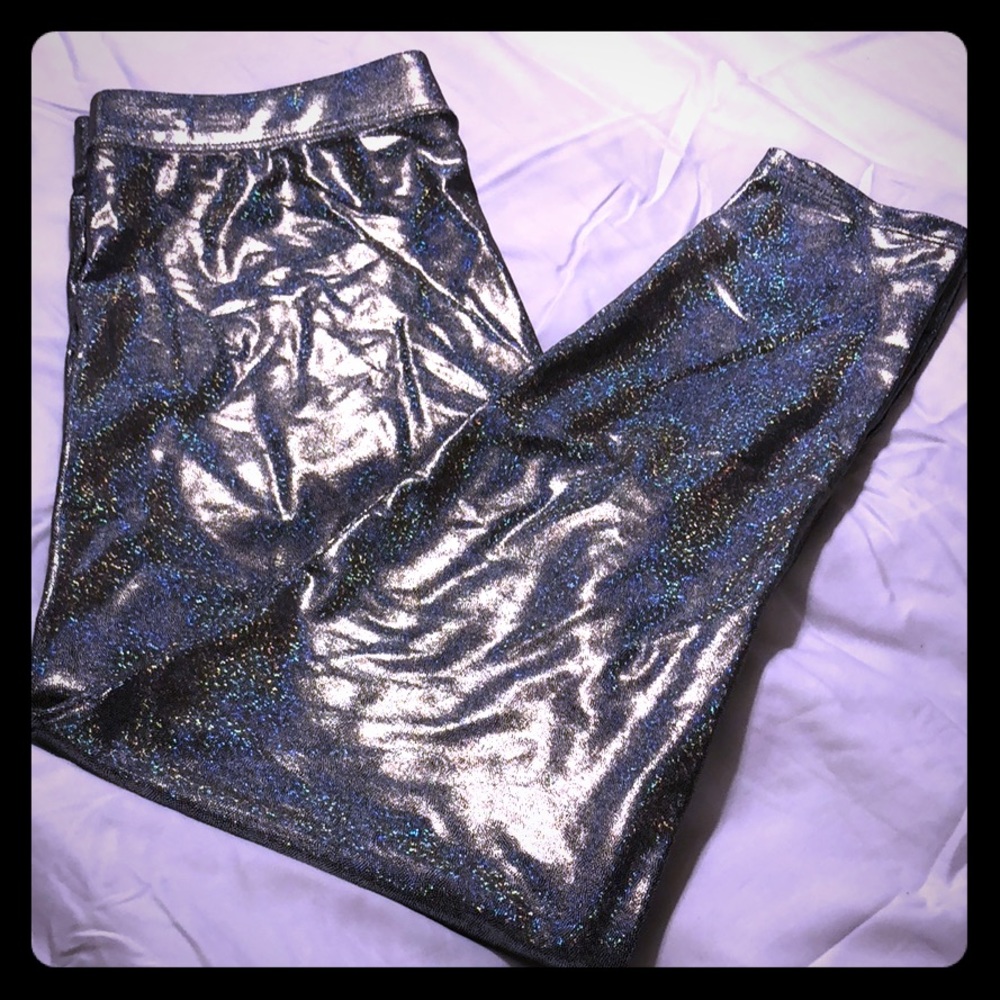 PINK holographic leggings!!!!